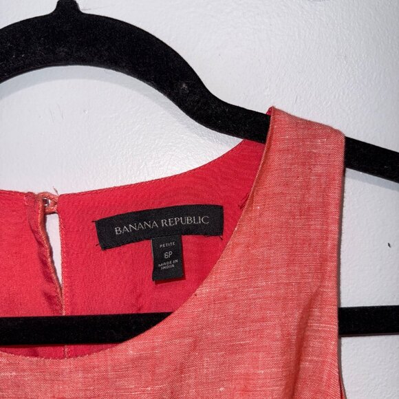 Banana Republic Coral Sleeveless Petite Size 6Jumpsuit With Back Button Closure - Picture 3 of 7